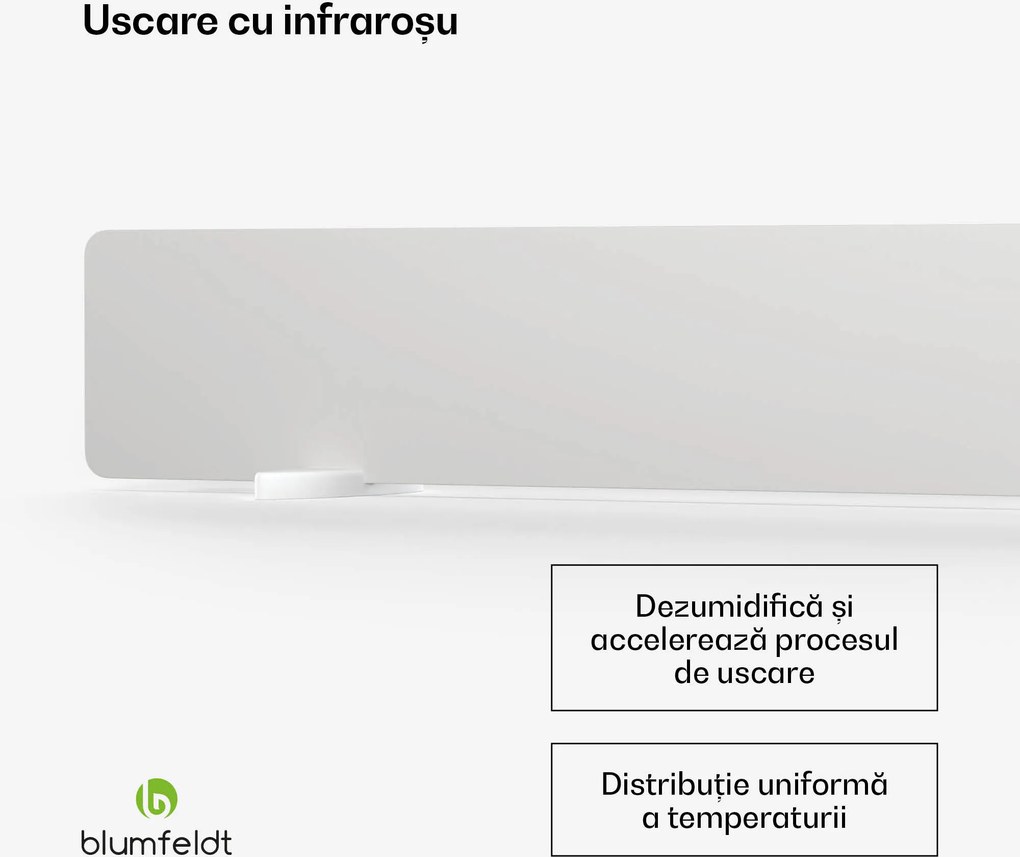 Blumfeldt Uscător de perete cu infraroșu DryWave, 50 W, usucă vopsele și tencuieli, montabil pe perete