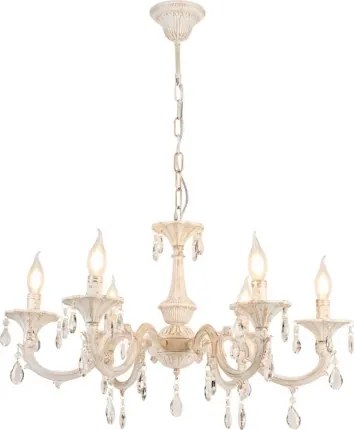 Brilagi - Candelabru suspendat pe lanț CLASSIC 6xE14/10W/230V crem/patină