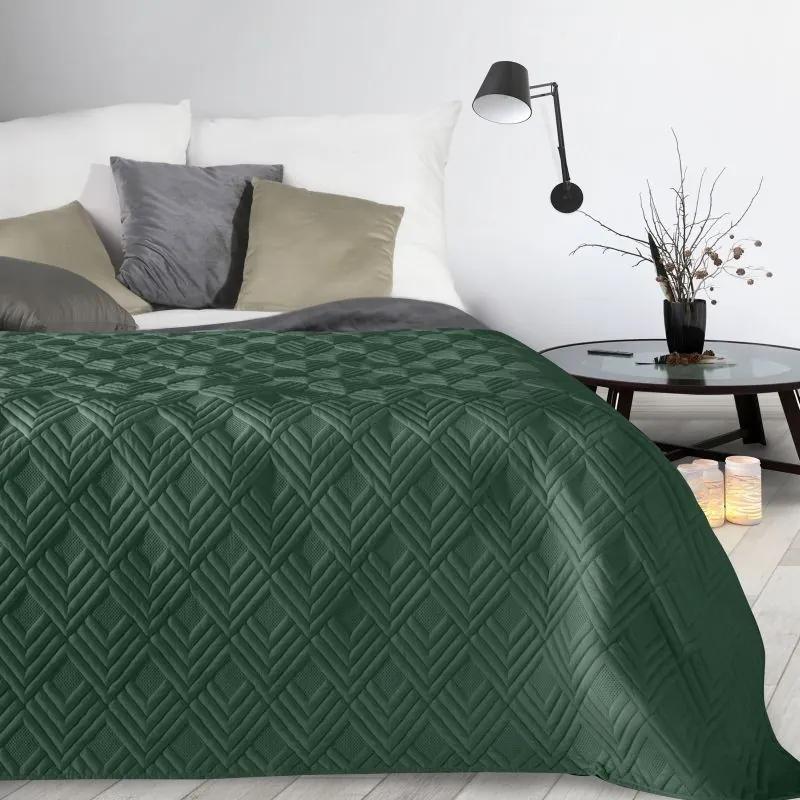 Cuvertură de pat modernă de culoare smarald cu model Šírka: 220 cm | Dĺžka: 240 cm