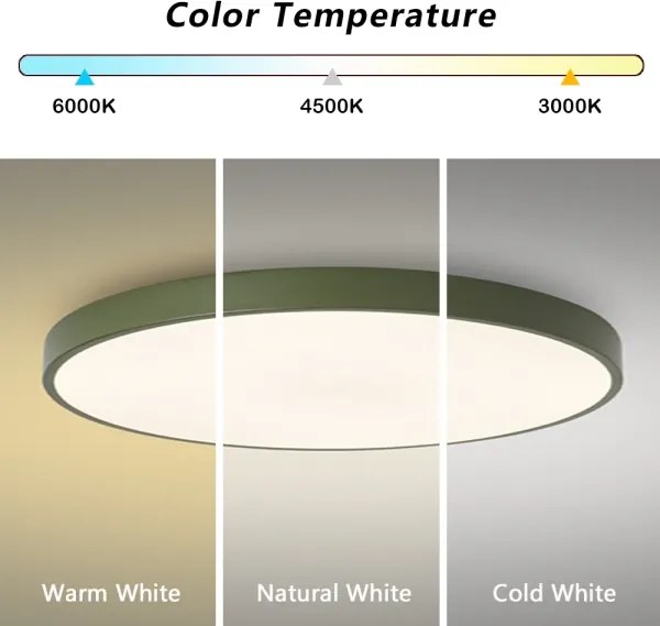 Brilagi - Plafonieră LED POOL, 100W, 230V, 3000/4000/6000K, 80 cm, verde