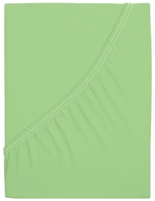 Cearsaf Jersey din bumbac mako LUXORA 180x200 cm verde deschis