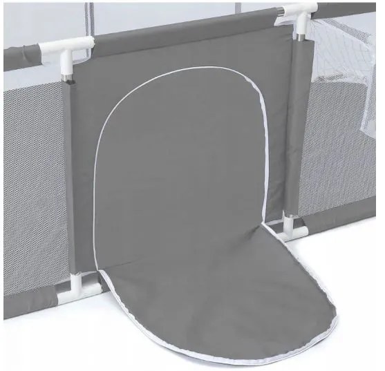 Țarc pentru copii cu porți și coș 230x129x107cm GREY