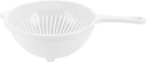 Strecurătoare din plastic, cu mâner, 21 cm, alb