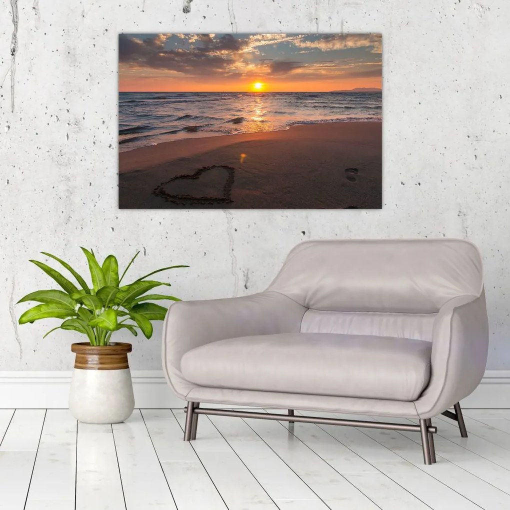 Tablou - Inima în nisip (90x60 cm)