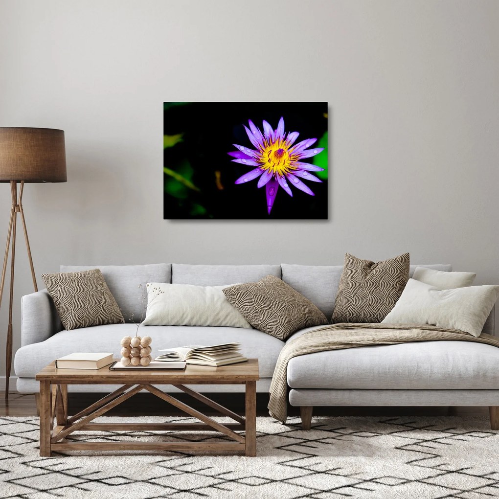 Tablou pe sticlă cu floare (70x50 cm)