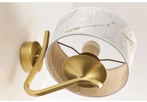 Jupiter 2111 - Aplică de perete KASZMIR 1xE27/15W/230V alb/auriu/decor de marmură
