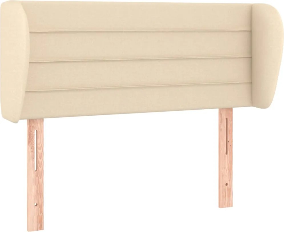 vidaXL Tăblie de pat cu aripioare crem 103x23x78/88 cm textil