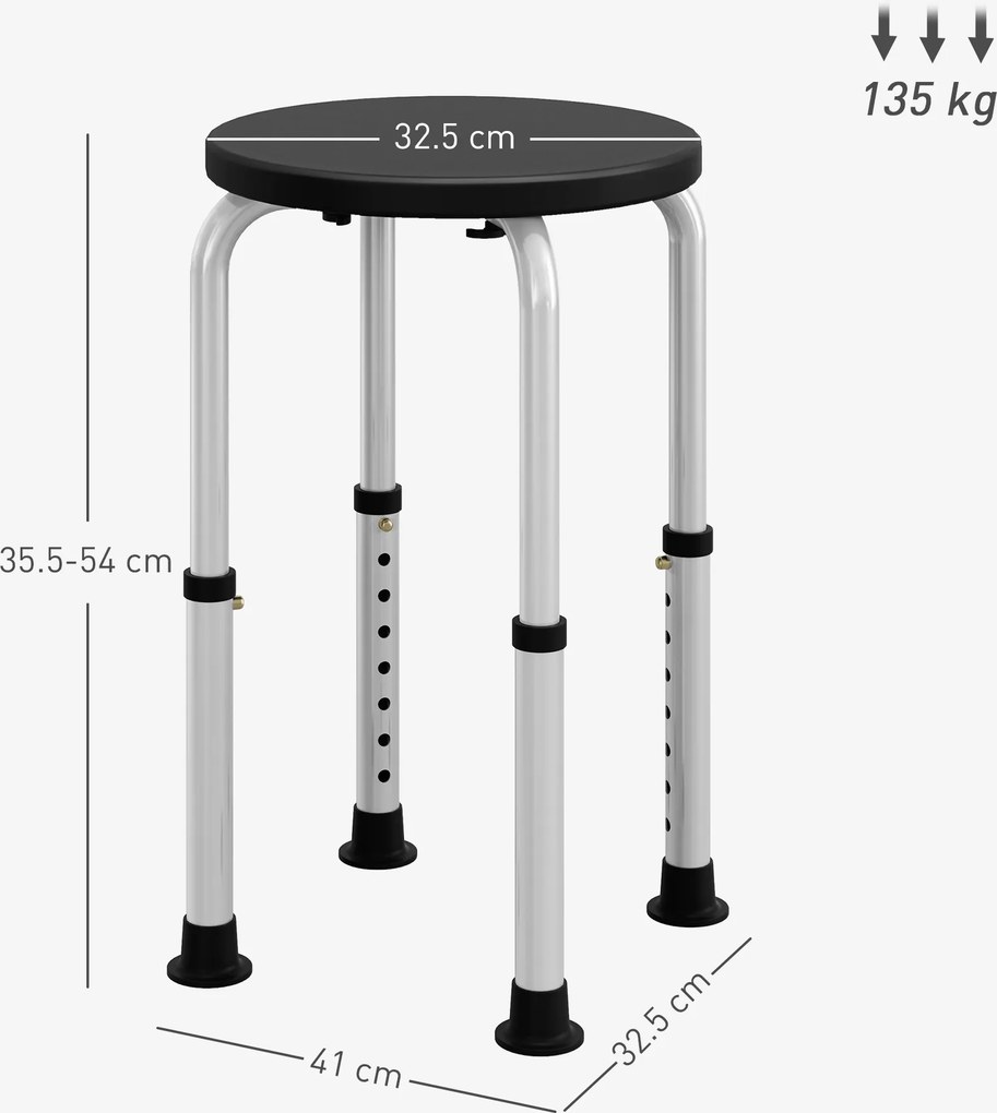 Homcom Scaun Dus – Reglabil, Antialunecare, Alb | Aosom Romania