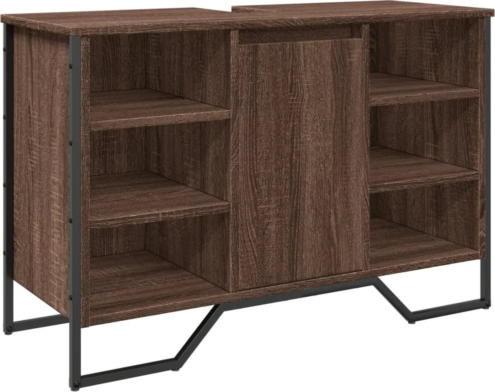 vidaXL Dulap chiuvetă de baie, stejar maro, 91x35x60 cm lemn prelucrat