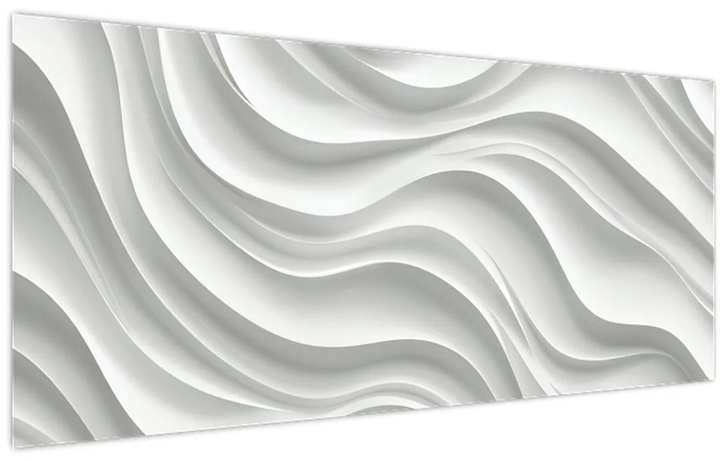 Tablou - Valuri Albe 3D (120x50 cm)