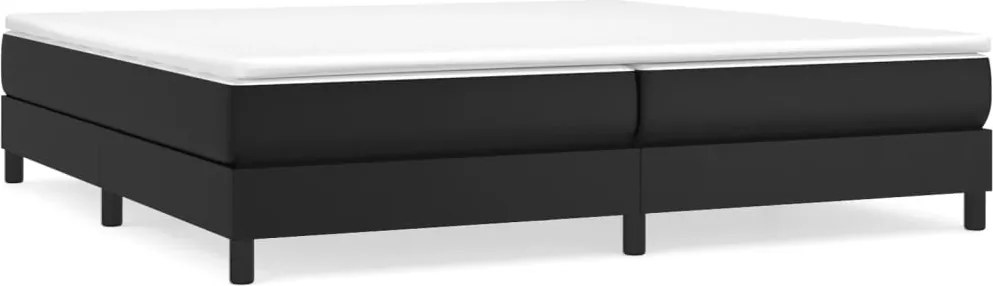 vidaXL Pat box spring cu saltea, negru, 200x200 cm, piele ecologică
