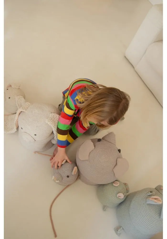 Coș de jucării pentru copii crem din material textil ø 15x15 cm Mini Rita the Rabbit – Lorena Canals