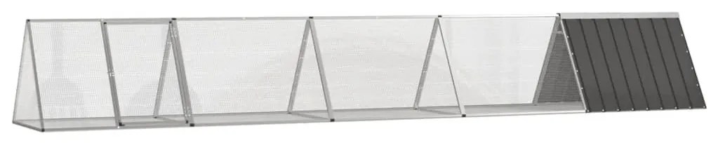 vidaXL Cușcă pentru iepuri antracit 504,5x80,5x71 cm oțel galvanizat