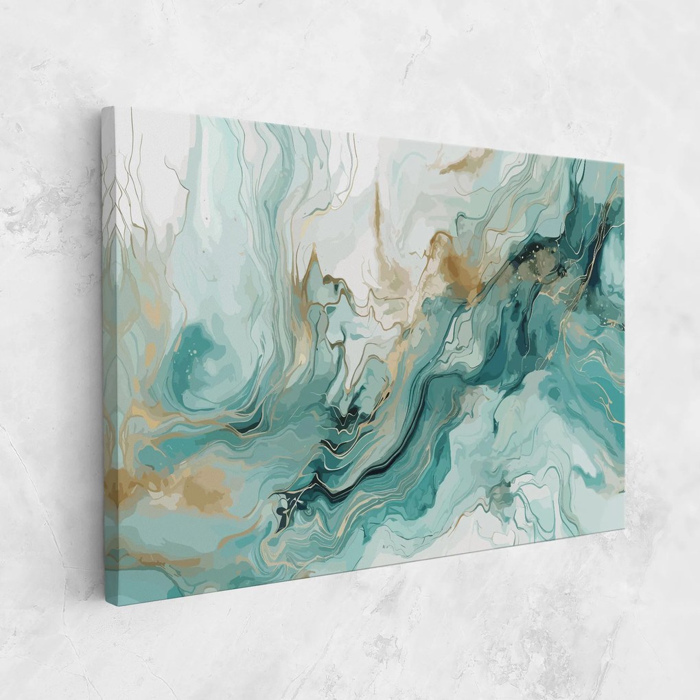 Tablou Canvas, 90x140cm, Dormitor si Living, Feng Shui, Apa, Green Gold Water