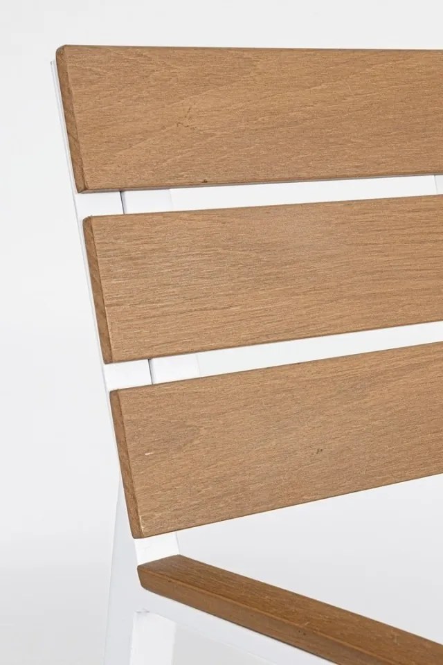 Bancă din aluminiu, alb, 123x59x86 cm, Isak Yes