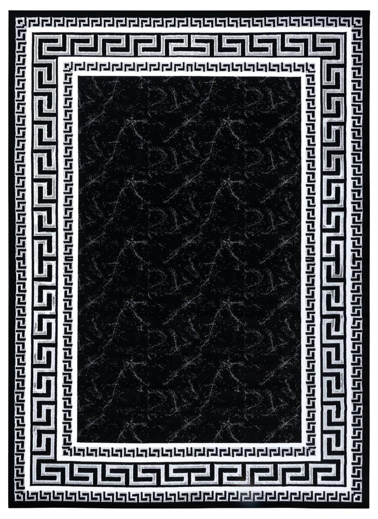 Modern GLOSS covor  2813 87 stilat, cadru, grecesc negru / gri