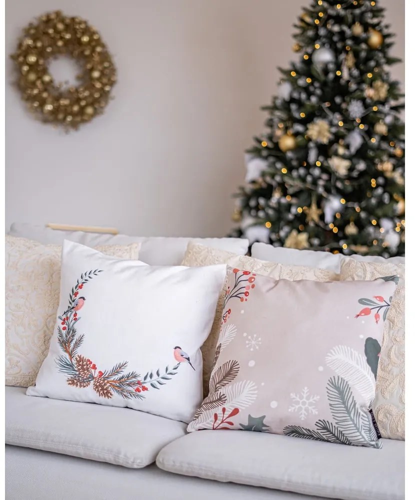 Pernă cu husă din bumbac Crăciun Butter Kings Branches, 45 x 45 cm