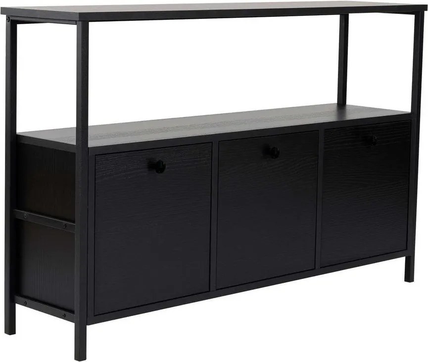 Masă consolă neagră cu aspect mat 29,5x120 cm Solace – Kalune Design