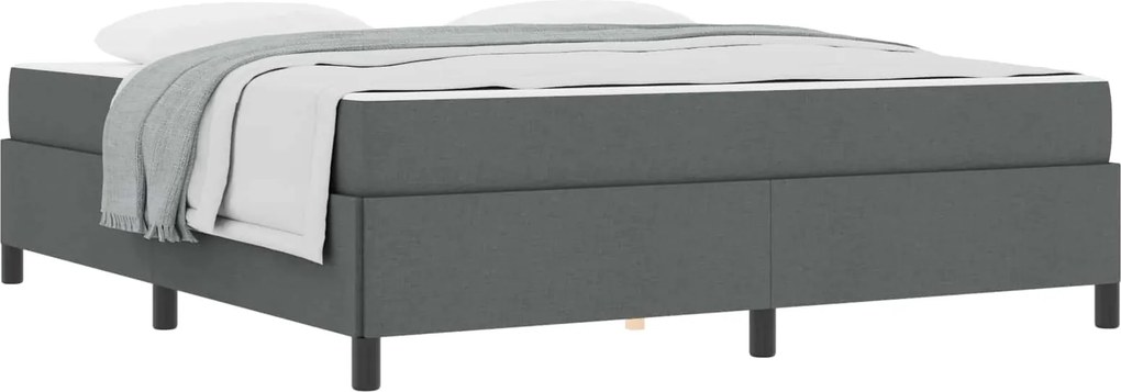 vidaXL Pat cu arcuri Gri închis 180 x 200 cm țesătură