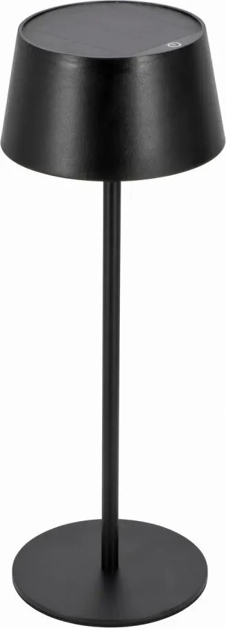 Lampă solară LED tactilă reglabilă LED/3W/5V USB 1800 mAh IP44 neagră