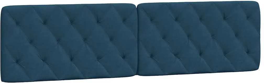 vidaXL Pernă tăblie de pat, albastru, 200 cm, catifea