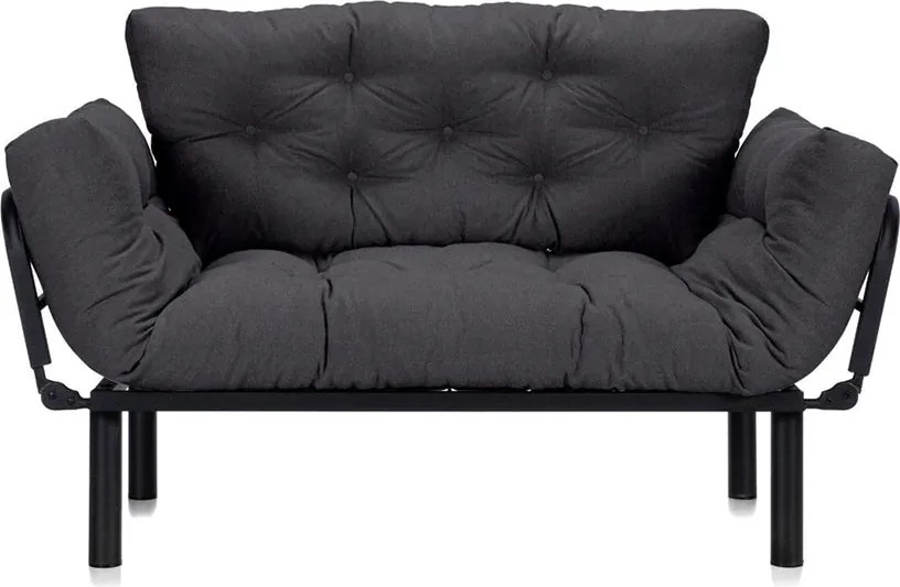 Canapea Extensibilă 2 locuri SUNNY, pentru terasă, 155x70x85 cm, Gri-Inchis-Enjoy