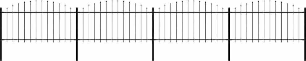 vidaXL Gard de grădină cu vârf tip suliță din oțel 714,5x150 cm, negru