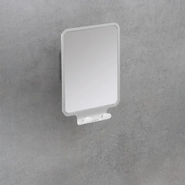 WENKO 22693100 - Oglindă cosmetică VACUUM-LOC QUADRO ED 14 x 19,5 cm, crom lucios