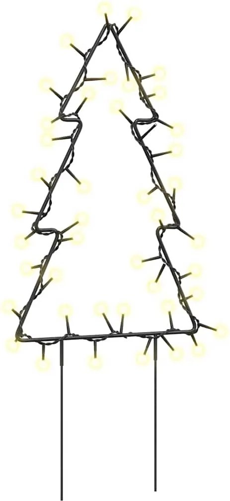 vidaXL Decor brad cu lumini de Crăciun cu țăruși 3 buc. 50 LED 30 cm