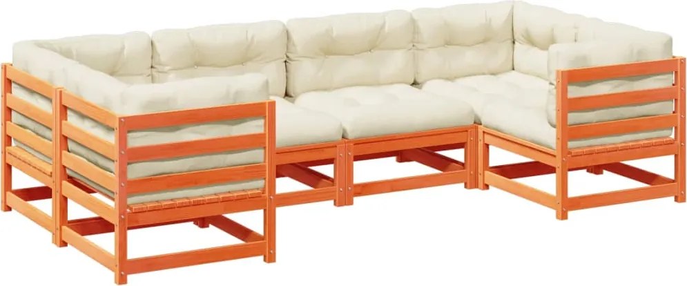 vidaXL Set mobilier de grădină cu perne, 6 piese, lemn masiv de pin