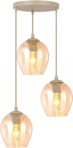 Lustră pe cablu ISTAR 3xE27/15W/230V Ø 40 cm bej / bej fumuriu
