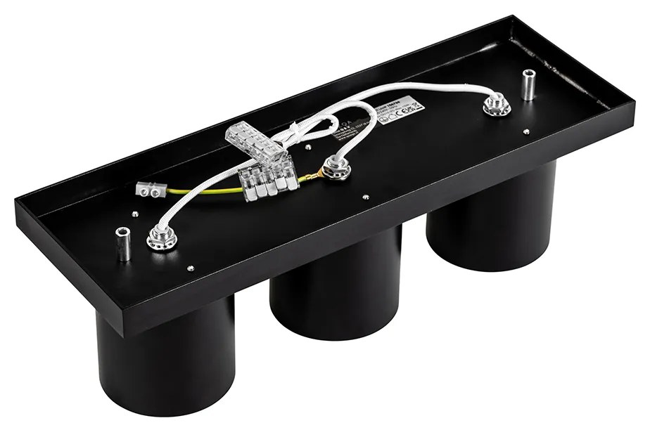 Plafoniera modernă cu spoturi negre cu 3 lumini - Tubo