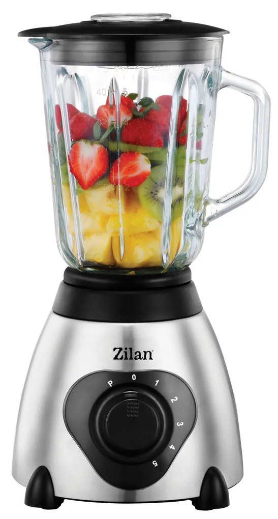 Blender electric stativ ZİLAN ZLN-2782 ,capacitate 1.5 l , 5 viteze , 600W, cana din sticla