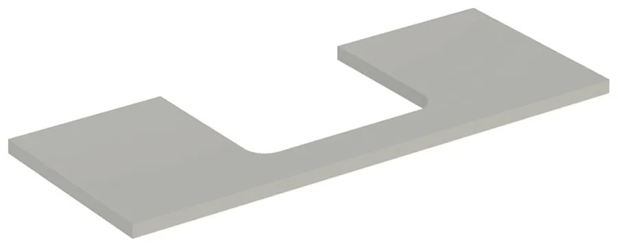 Blat pentru lavoar Geberit One cu decupaj in mijloc greige mat 120 cm