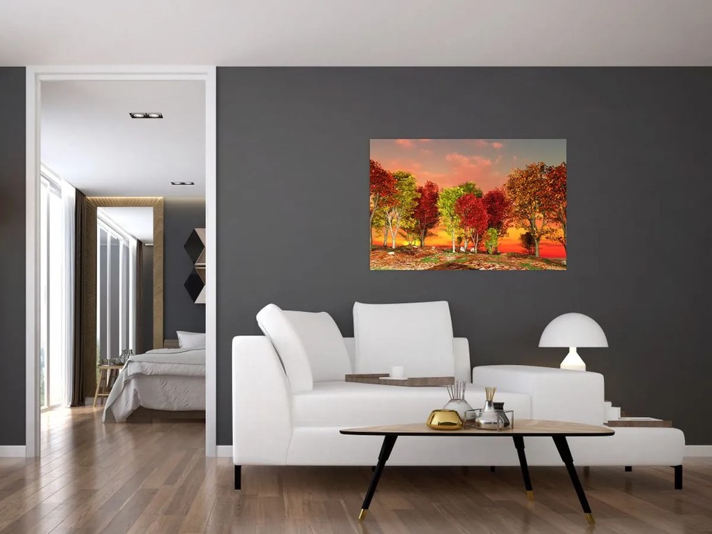 Tablou - Copaci colorate (90x60 cm)