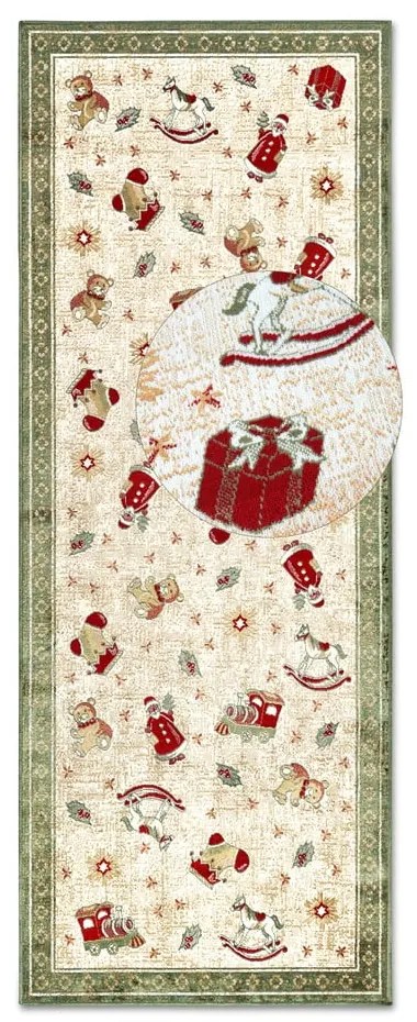 Covor tip traversă verde din amestec de bumbac 80x200 cm cu model de Crăciun Toy's Delight Green Christmas – Villeroy&amp;Boch