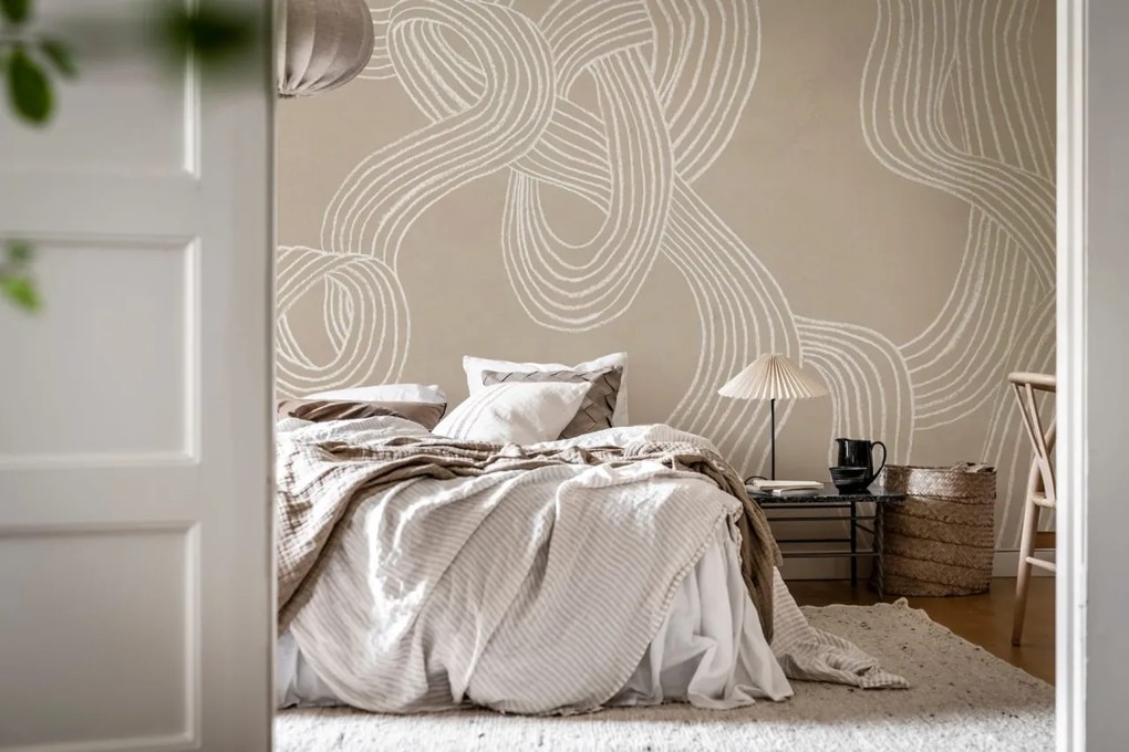 Fototapet, Stripes Repeatable, Beige, Rebel Walls
