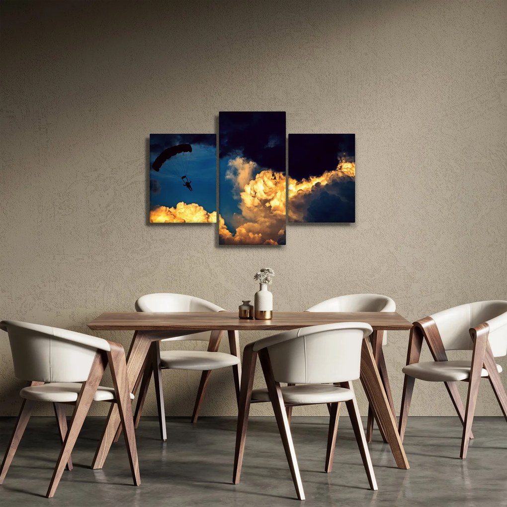 Tablou cu parașutiști în ceruri (90x60 cm)