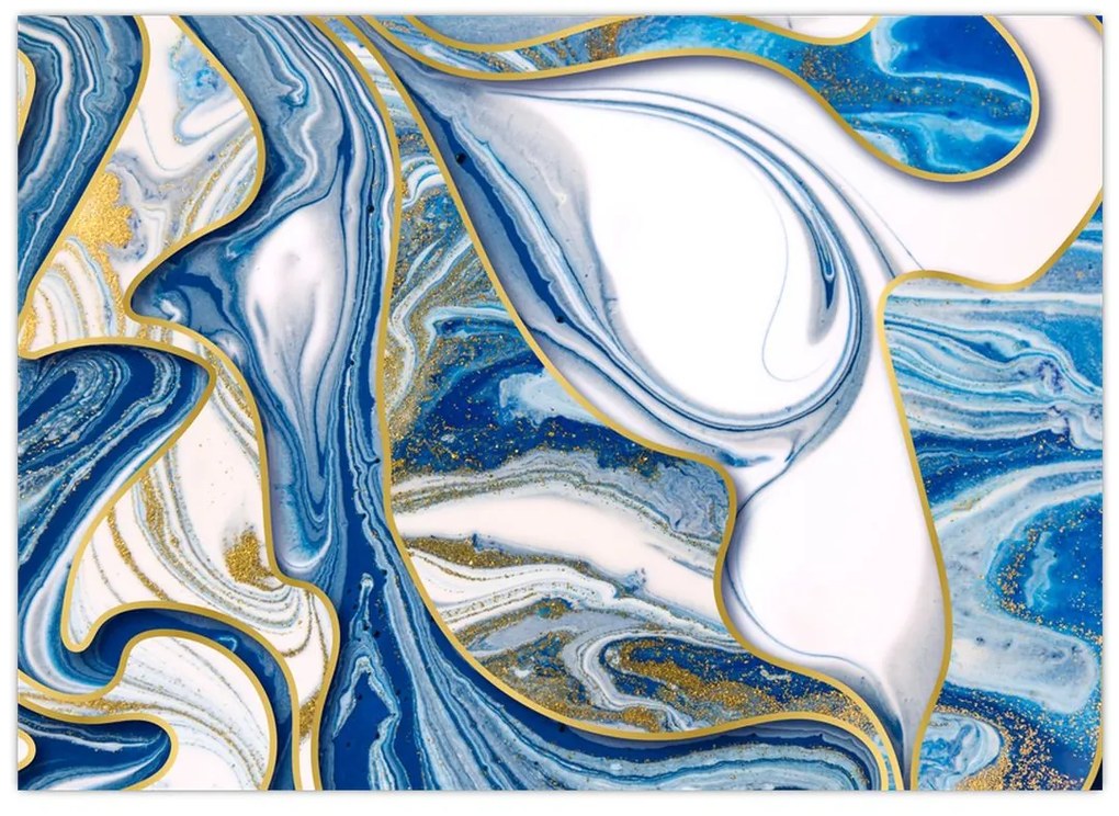 Tablou pe sticlă - Valuri de marmură (70x50 cm)