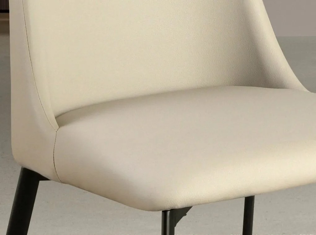 Scaun design LUX, Metal, Piele Sintetica, Sand