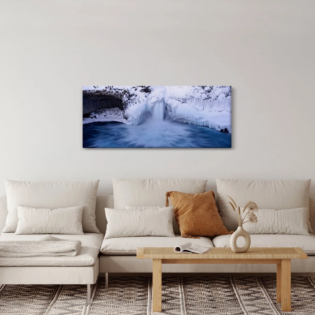 Tablou cu cascadele iarna (120x50 cm)