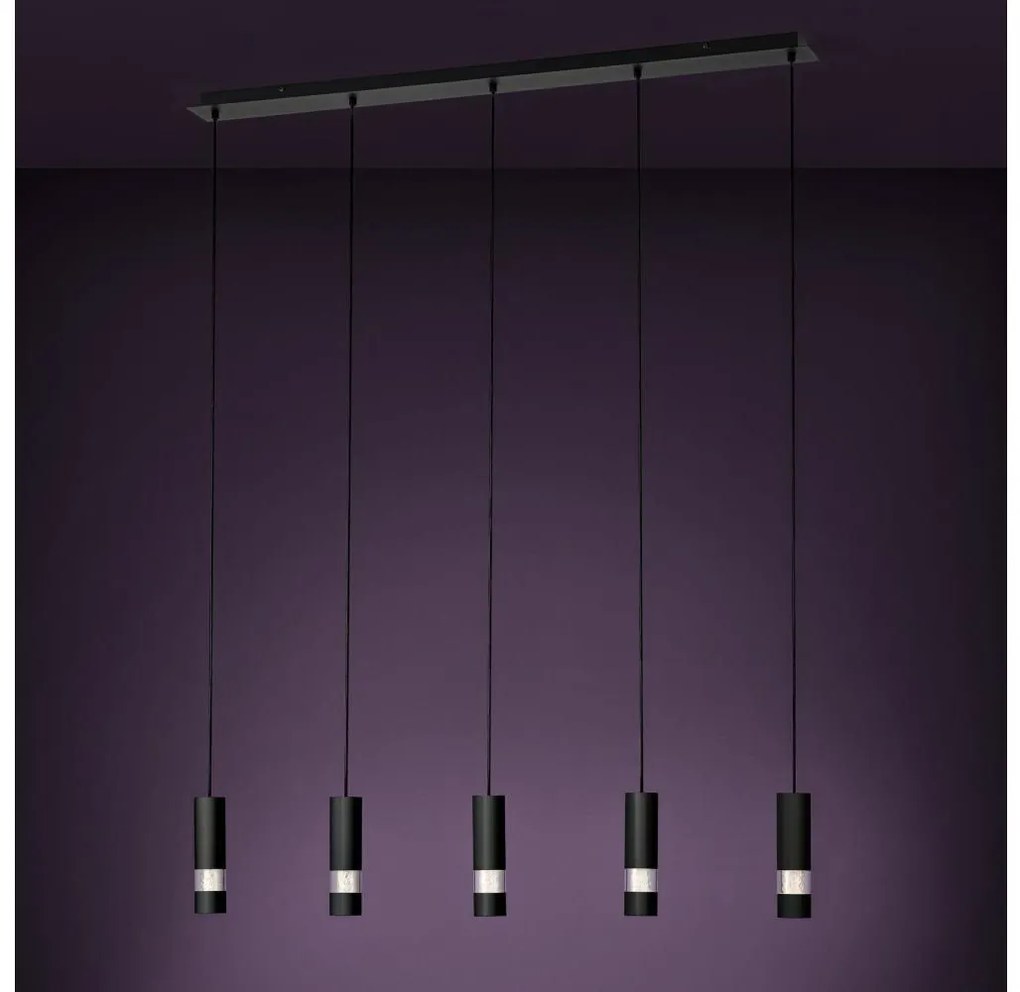 Lustră LED pe cablu BERNABETA 5xGU10/4,6W/230V neagră Eglo 39706