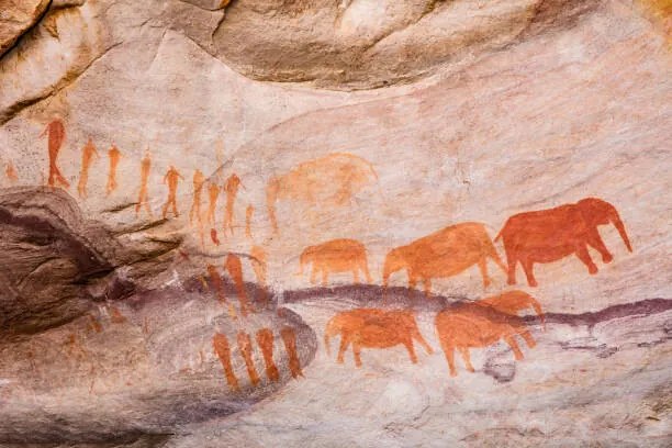 Ilustrație San Bushmen art in Cederberg, South Africa, David Clapp