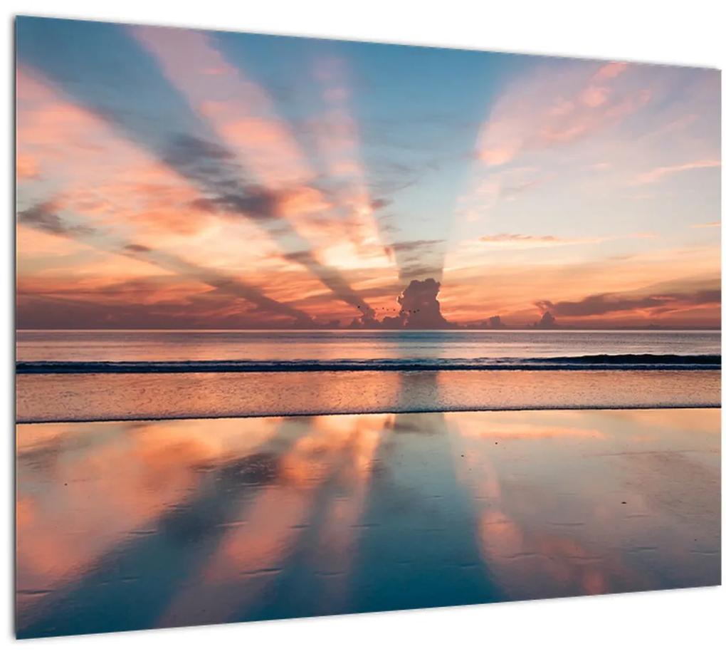 Tablou cu razele solare deasupra plajei Dayton (70x50 cm), în 40 de alte dimensiuni noi