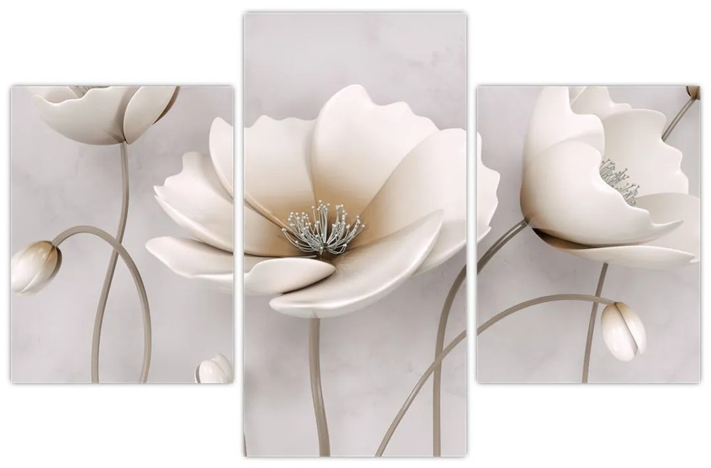 Tablou cu florile albe (90x60 cm)