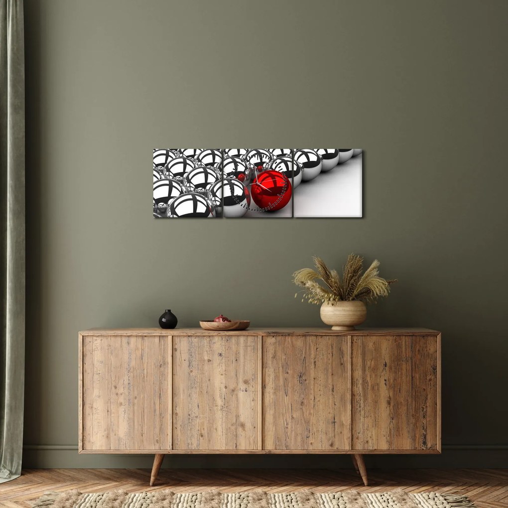 Tablou cu bile lucioase (cu ceas) (90x30 cm)