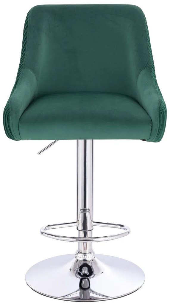 HR920W Scaun Verde din Catifea cu Bază Cromata