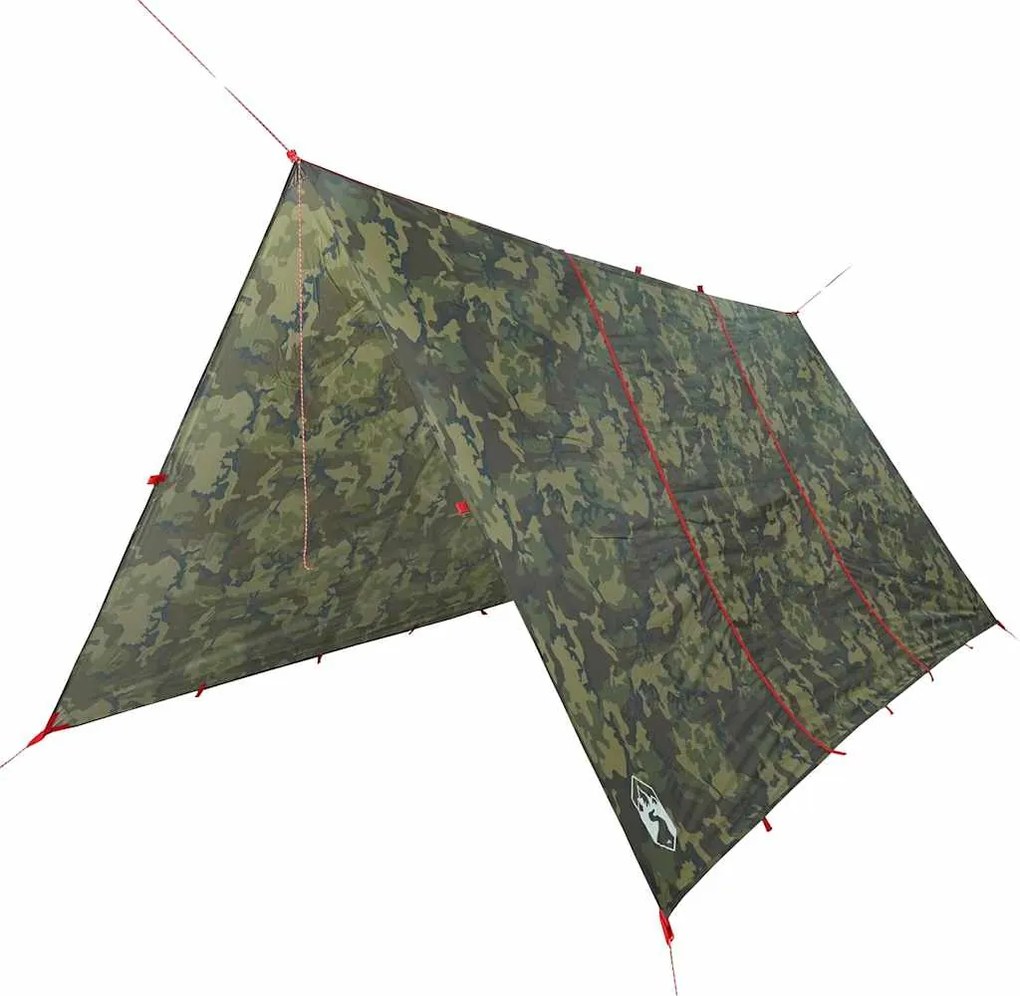 vidaXL Prelată de camping, camuflaj, 451x420 cm, impermeabilă