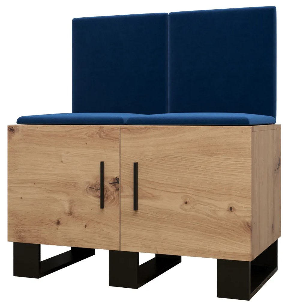 Set mobilier pentru hol Amanda 19 (Stejar artisan + Albastru). 1086024
