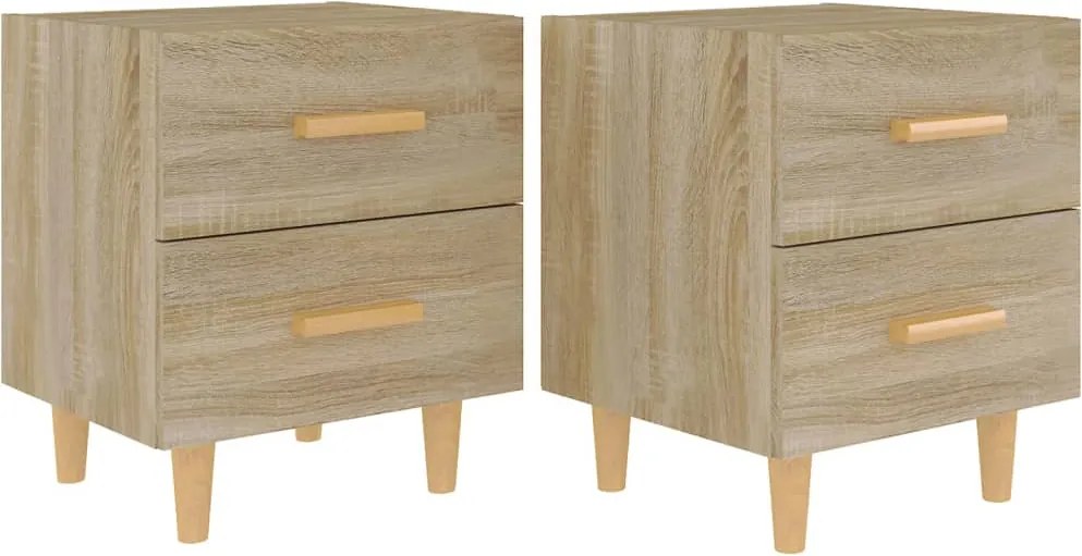 vidaXL Noptiere, 2 buc., stejar sonoma, 40x35x47,5 cm